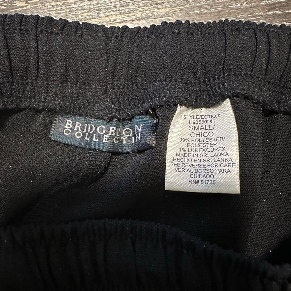 Bridgetown Collection pull on drawstring black pants sparkle size small NWT - Picture 3 of 6